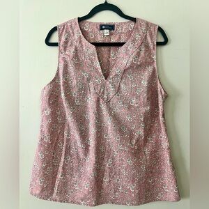 Reyn Spooner Pink Floral V-Neck Blouse size 12
